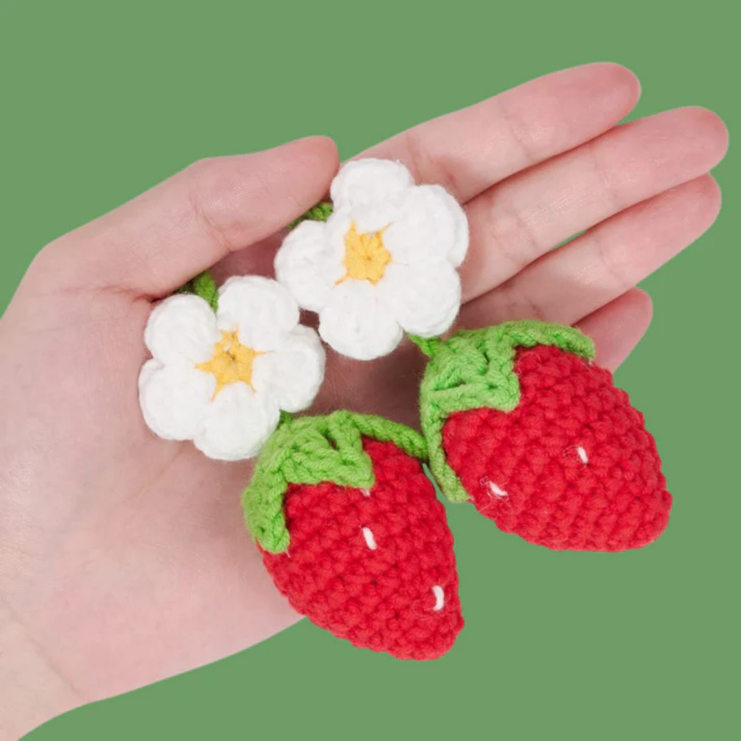 🍓 Haak je eigen zomerse Aardbei sleutelhanger! 🌸