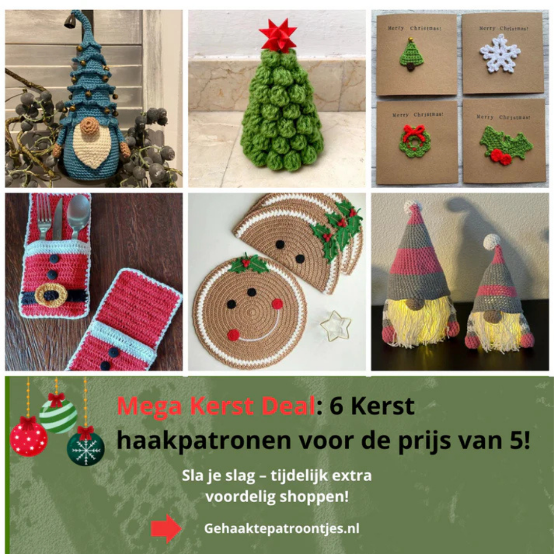 Kerstactie 6 Kerst haakpatroontjes voor de prijs van 5
