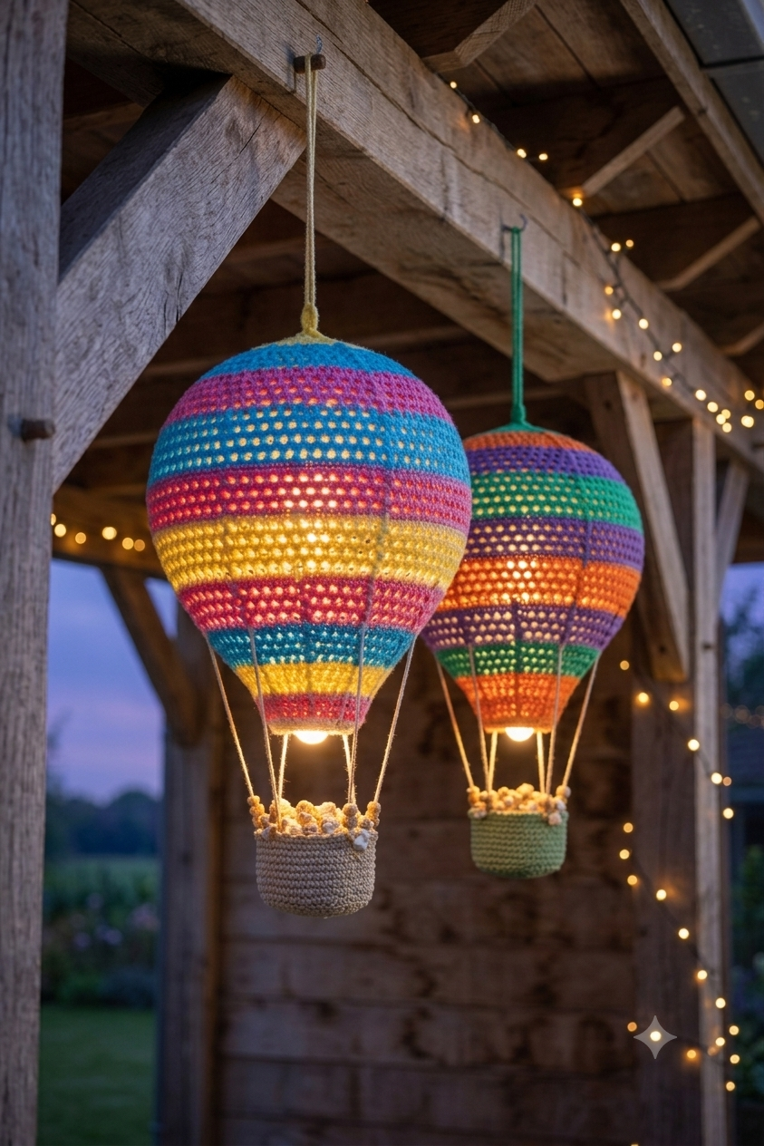 Handgemaakte Gehaakte Luchtballon Lamp