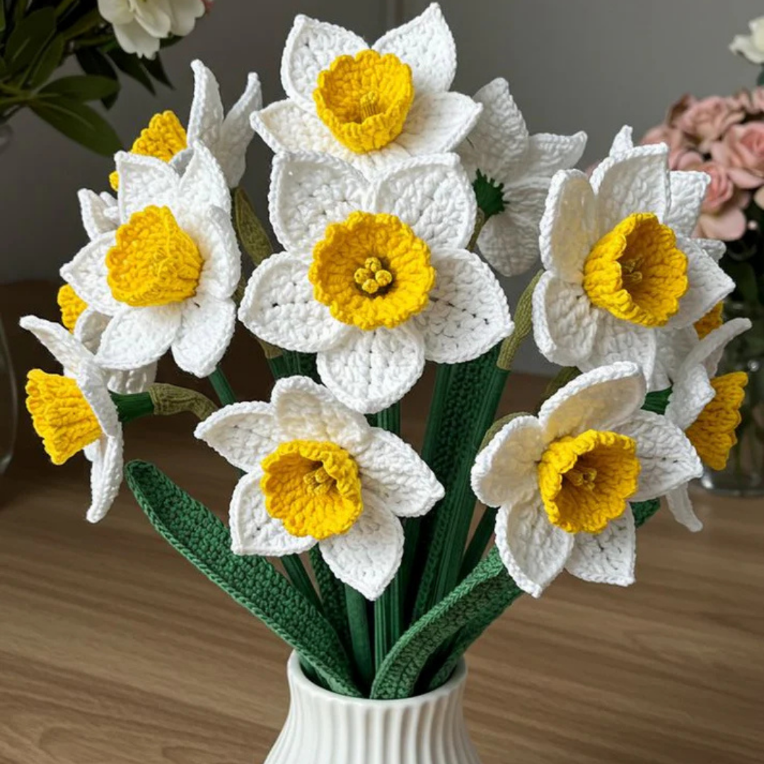 Maak je eigen gehaakte narcissen haakpatroon