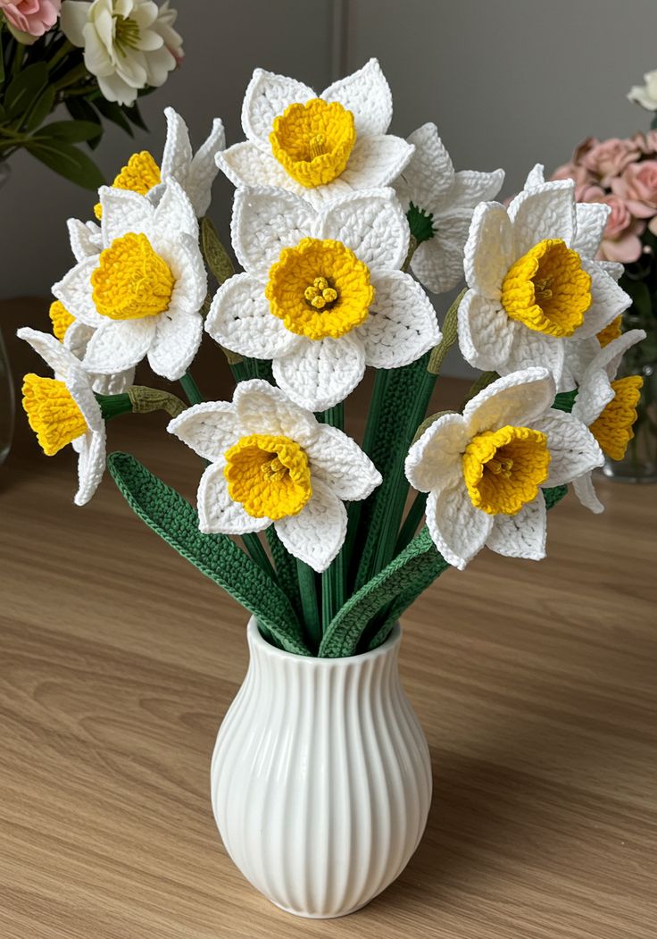 Maak je eigen gehaakte narcissen haakpatroon