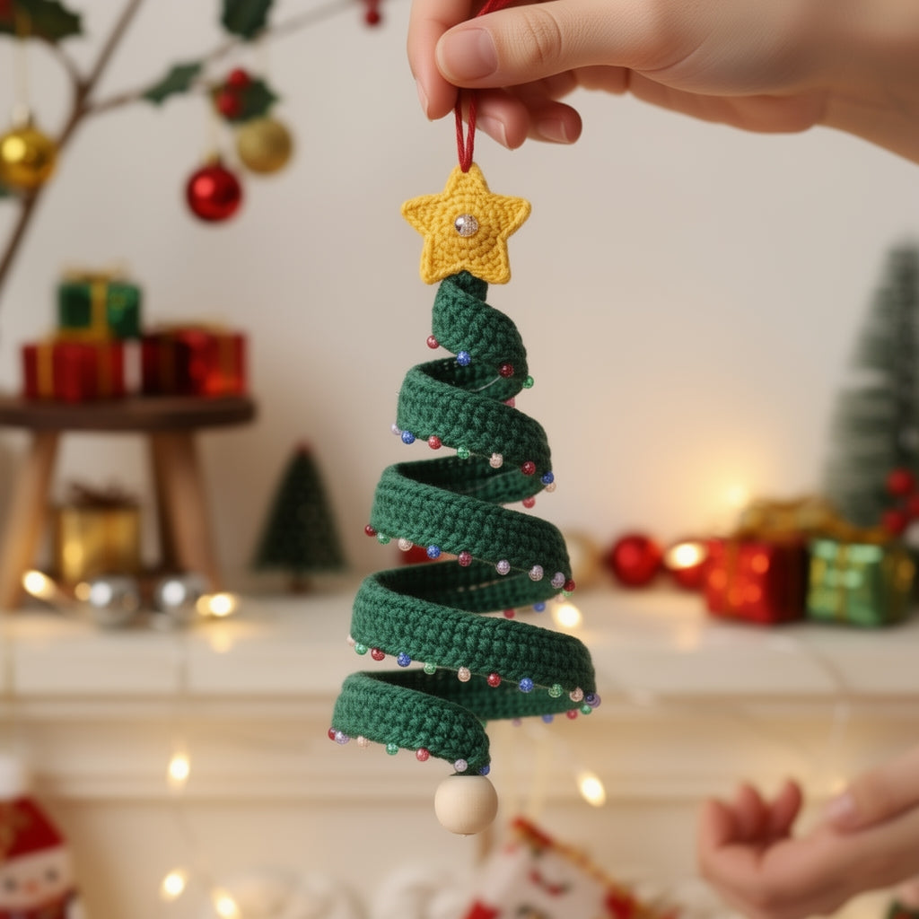 Kerstspiraal Hanger NL Haakpatroon