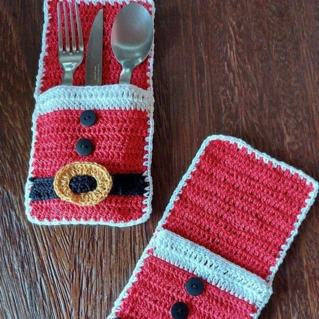 Kerstman Bestekhouders NL Haakpatroon