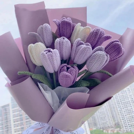 Gehaakte Tulpjes in Paars