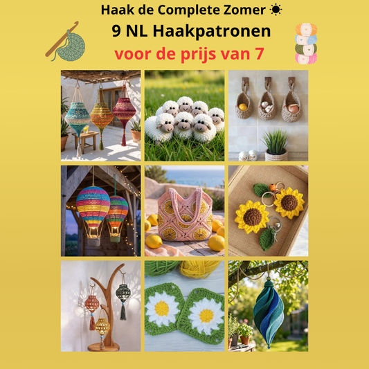 Kleurrijke Zomerse Haakdeal:(9 voor de prijs van 7) van € 49,99 voor slechts € 39,99!