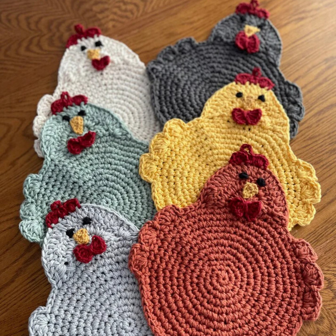 Maak je eigen schattige kip pannenlappen