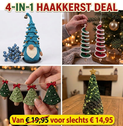 Kerstactie: 4-in-1 Haakpatronen Deal van € 19,95 voor slechts €14,95