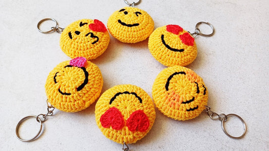 Haakpatroon Emoji Sleutelhanger